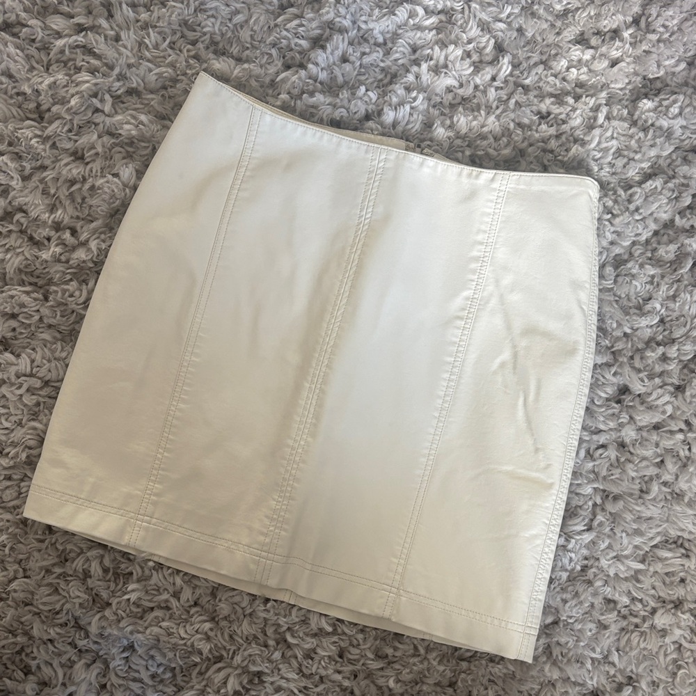 Free People Cream Mini Skirt